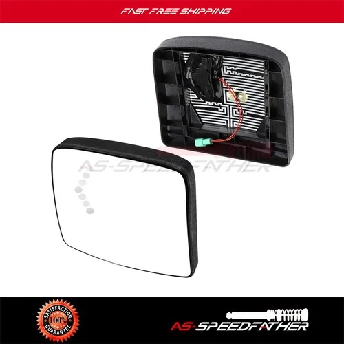 For 2005-18 Volvo VNL Small Rearview Mirrors Plate Side Heated Glass LED Signal