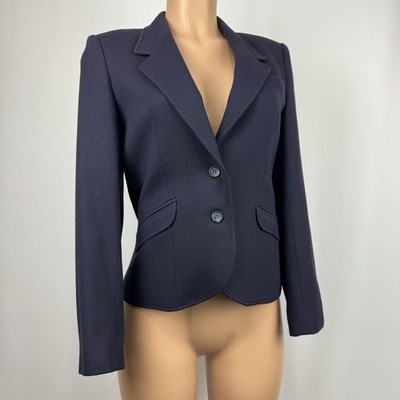 Vintage The Villager Wool Navy Blazer Jacket Classic Slim Fitting Women s Sz 10