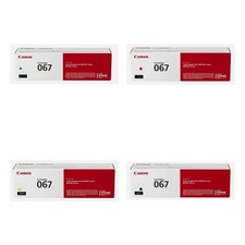 Canon 067 Toner Cartridges 4 Pack Black Cyan Magenta Yellow Genuine OEM New
