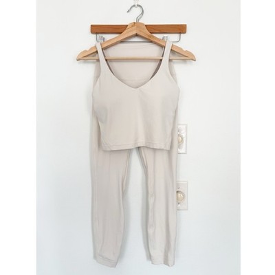 Lululemon || Align Set Tank Leggings Nulu Light Ivory 6 Top 4 Bottom