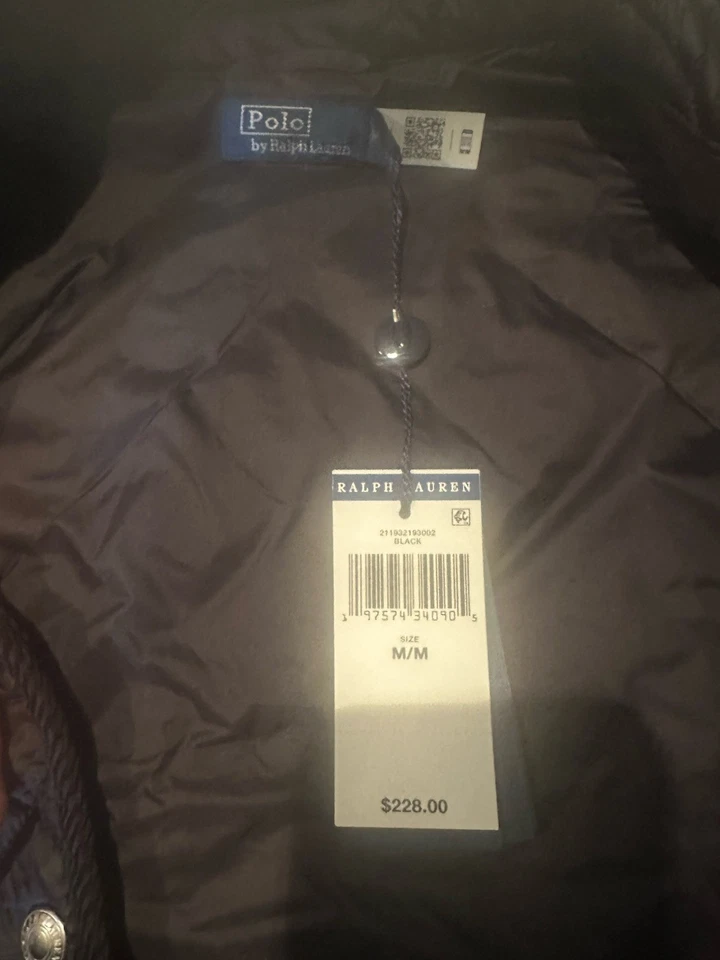 Polo Ralph Lauren Quilted Gilet Size Medium Vest Black WOMEN - Image 2 of 3