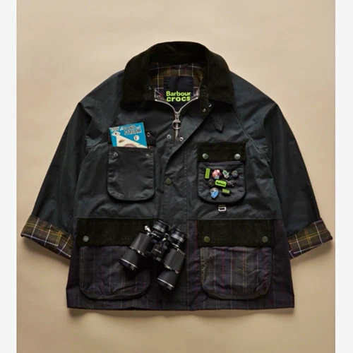 Barbour x Crocs Oversized Bedale Waxed Jacket Black Men's Size xxl NEW! video thumbnail