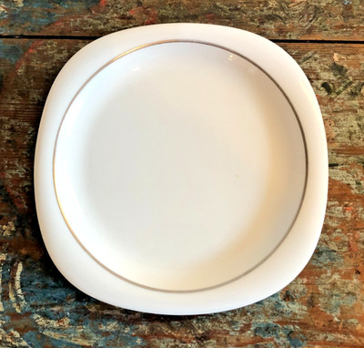 Teller Rosenthal Studio Line weiß mit Silberrand, 20*20cm