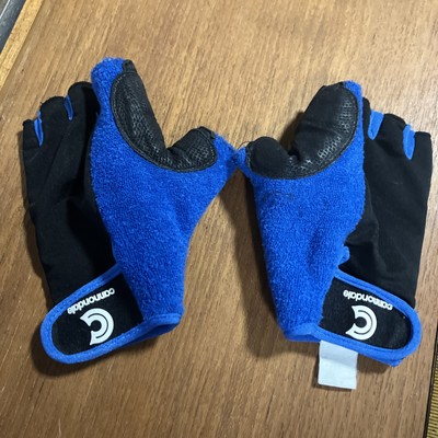 Cannondale Gel 1/2 Finger Cycling Gloves Mens S/M Black And Blue VTG