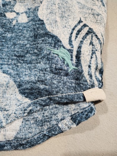 Tommy Bahama Shirt 100% Linen Hawaiian Men's Large Blue - Picture 4 of 9