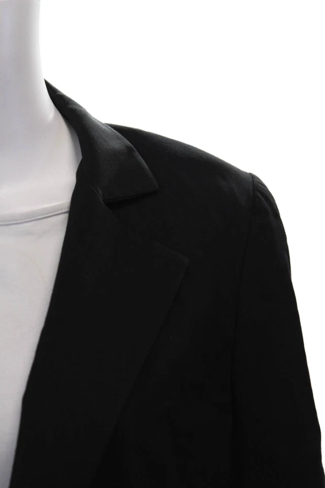 Traje Falda Genny Mujer Mezcla Lana Cuello Muesca Frente Abierto Negro Talla 14 Foto 3 de 4