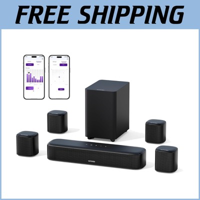 Immersive 7.1ch Virtual Surround Sound System with Subwoofer and App Control