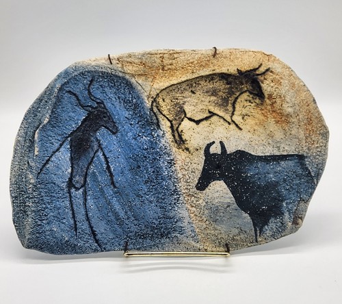 Studio Pottery-Rustic Cave Drawing signed Michael Miller 7"x11" - Picture 2 of 9
