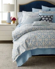 JOHN ROBSHAW TEXTILES ALISHA LT INDIGO 1 QN DUVET COVER/1 STND/2 EURO SHAMS NIP