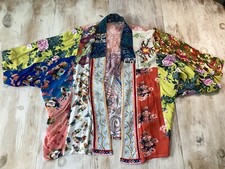 Vicente Multi Textured Multicolored Patchwork Kimono Women s Medium Bohemian