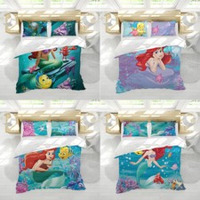 The Little Mermaid Pillowcase Duvet Cover Ariel Princess Bedroom Bedding Set
