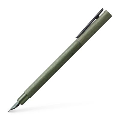 Faber-Castell Design Neo Slim Aluminum Fountain Pen in Olive Green Fine  Point
