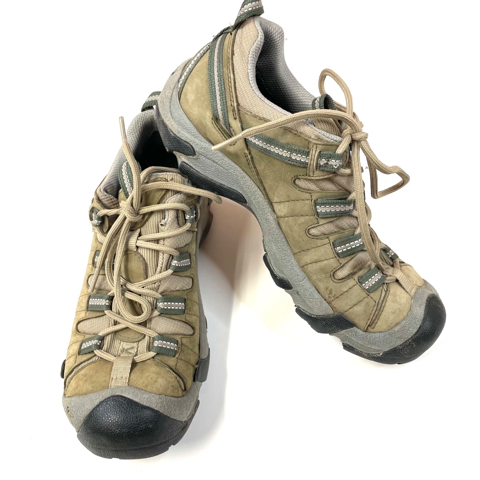 Keen Womens Shoes Size 8 Outdoor Hiking Low Top Lace Up Black Beige #1034