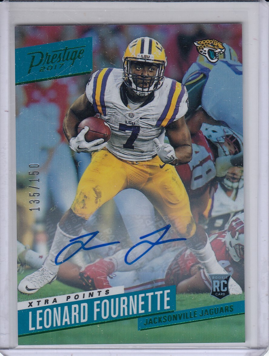 Leonard Fournette Panini Prestige #286 Signature-Green Xtra Points