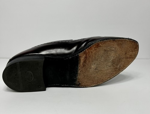 Johnston Murphy Aristocraft Brogue Wingtip Tassel Loafer Burgundy Leather 10 3E - Picture 5 of 9