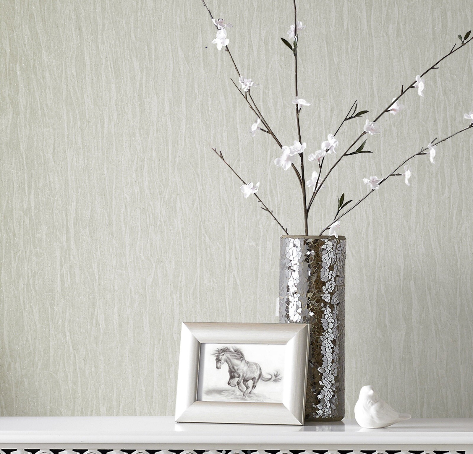 boutique sorrento mushroom glitter effect embossed wallpaper eBay