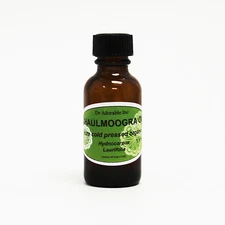 1 oz w/Dropper 100% PURE ORGANIC CHAULMOOGRA OIL ANTI AGING COLD PRESSED NATURAL