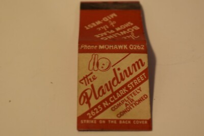 The Playdium Chicago Illinois Bowling 20 Strike Matchbook Cover