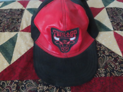 vintage youth revi quilt lined leather jacket XL w/ leather hat chicago bulls - Picture 10 of 12