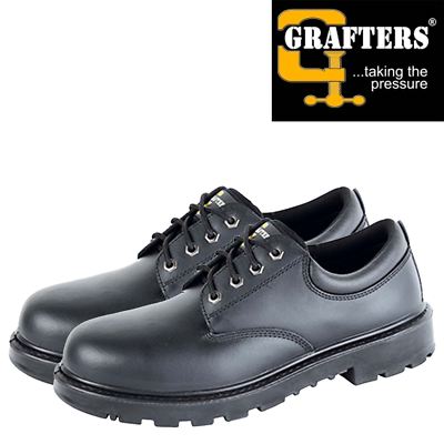 Grafters Mens Safety Shoe Steel Toe Cap Work Trainer Black