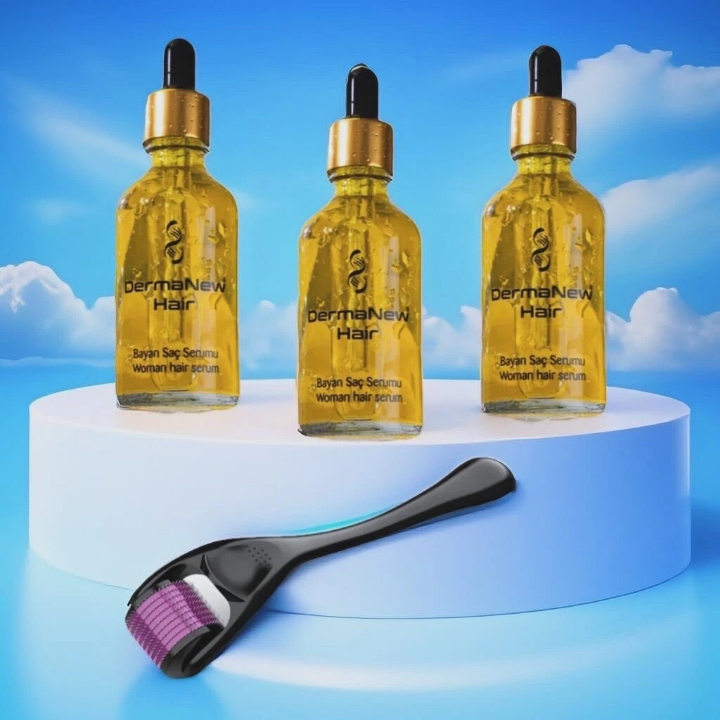 Dermanewhair hair growth serum for Woman 50 ml 3 pcs + Derma Roller