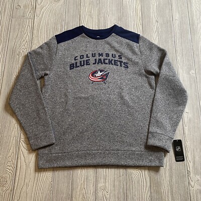 NHL Columbus Blue Jackets Logo Crewneck Pullover Sweatshirt Mens M Gray  Blue New