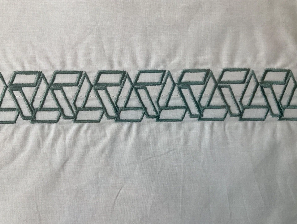 ANNE de SOLENE Paris~SÁBANA PLANA 1 REY~TROPICAL~100% algodón PERCAL~beige~NUEVA CON ETIQUETAS~ Foto 4 de 4