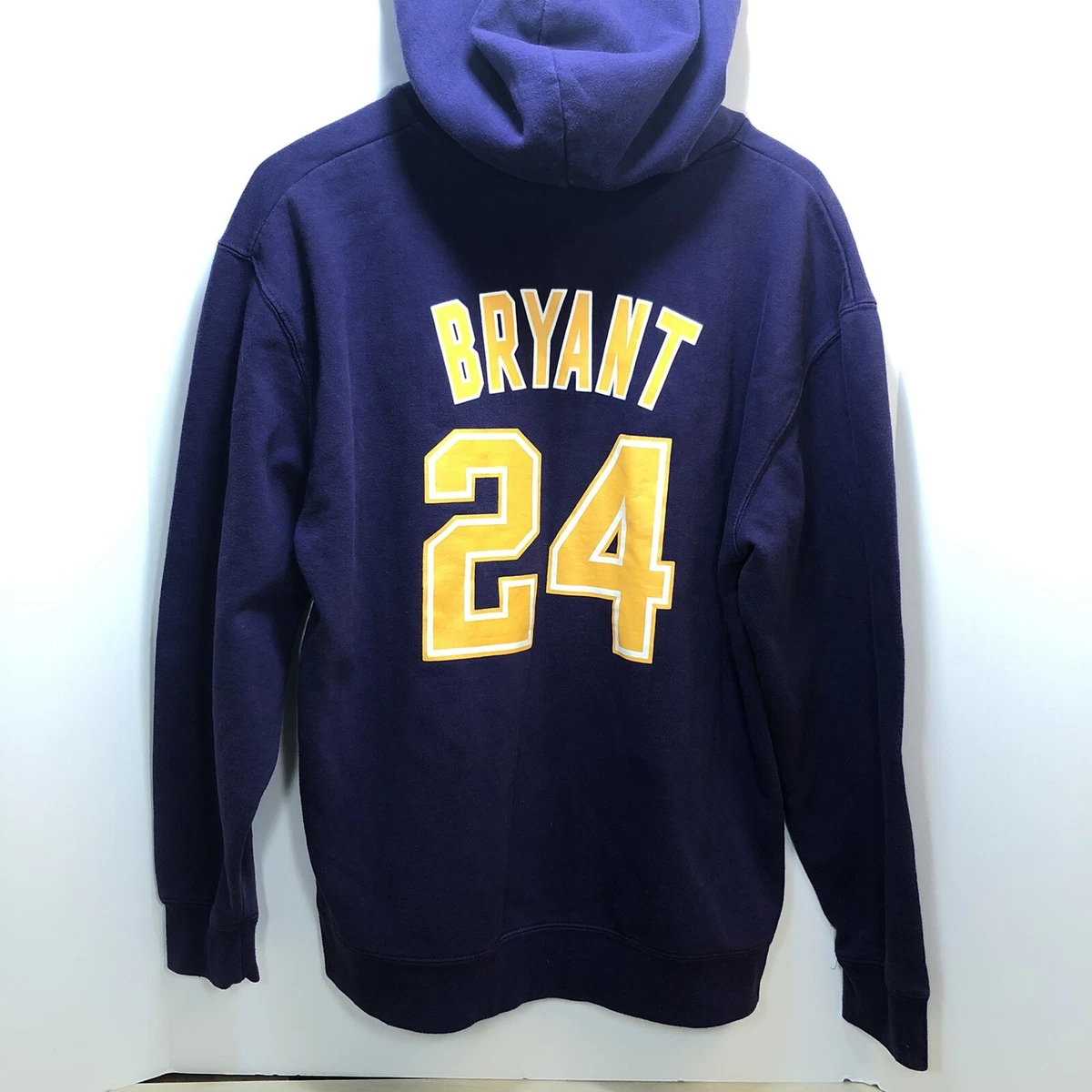 Los Angeles Lakers Kobe Bryant 24 Black Mamba VTG NBA Purple Hoodie Size Large