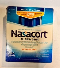 Nasacort Allergy 24HR Non-Drowsy Nasal Spray 240 Sprays_NEW DMGD FREE SHIP 04/27