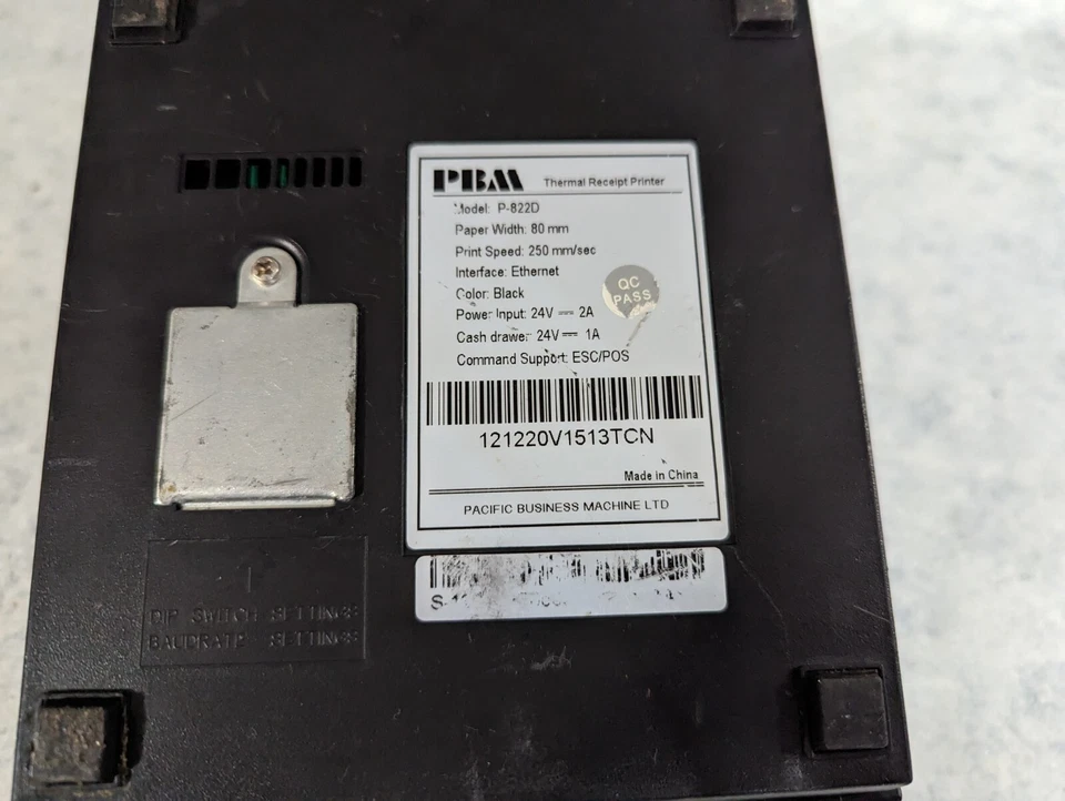 PBM P-822D Thermal POS Ethernet Receipt Printer For Parts AS IS Not Working - Image 3 of 4