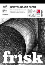 Frisk Bristol Board Pad - 20 sheets 250gsm Smooth Board - A5 - A4 - A3 - A2