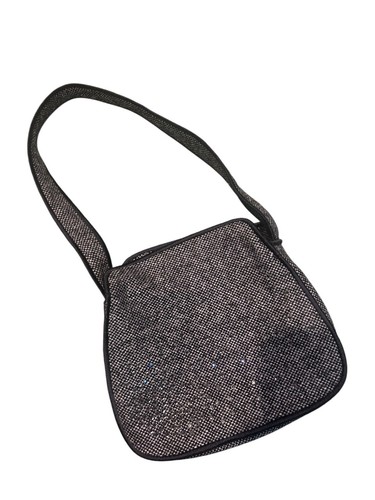 Bottega Veneta Gray & Black Wool Tweed Holiday Embellished Handbag