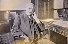 1908 Vintage Magazine Illustration President Grover Cleveland At His Desk