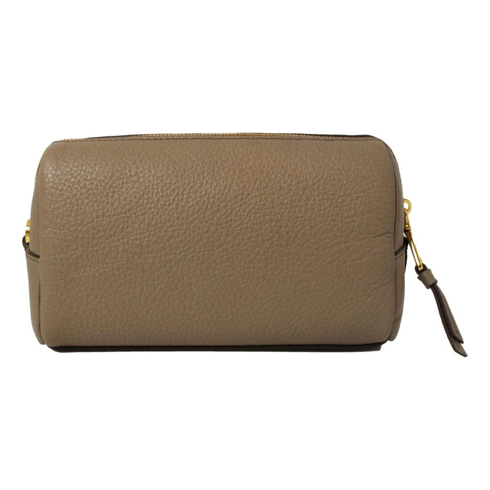 Bolso sin asas cosmético de cuero gris Argilla Prada Vitello Daino NUEVO Foto 3 de 4