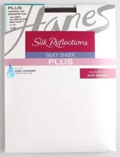 Hanes Silk Reflections Silky Sheer Barely Black Plus Size PP 1P 2P 3P 4-5P NEW