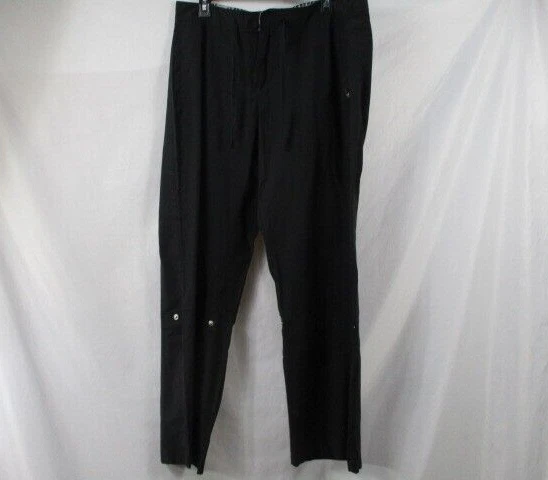 Danskin Now Womens Pants Large 12/14 Black Cotton Blend Pull Over