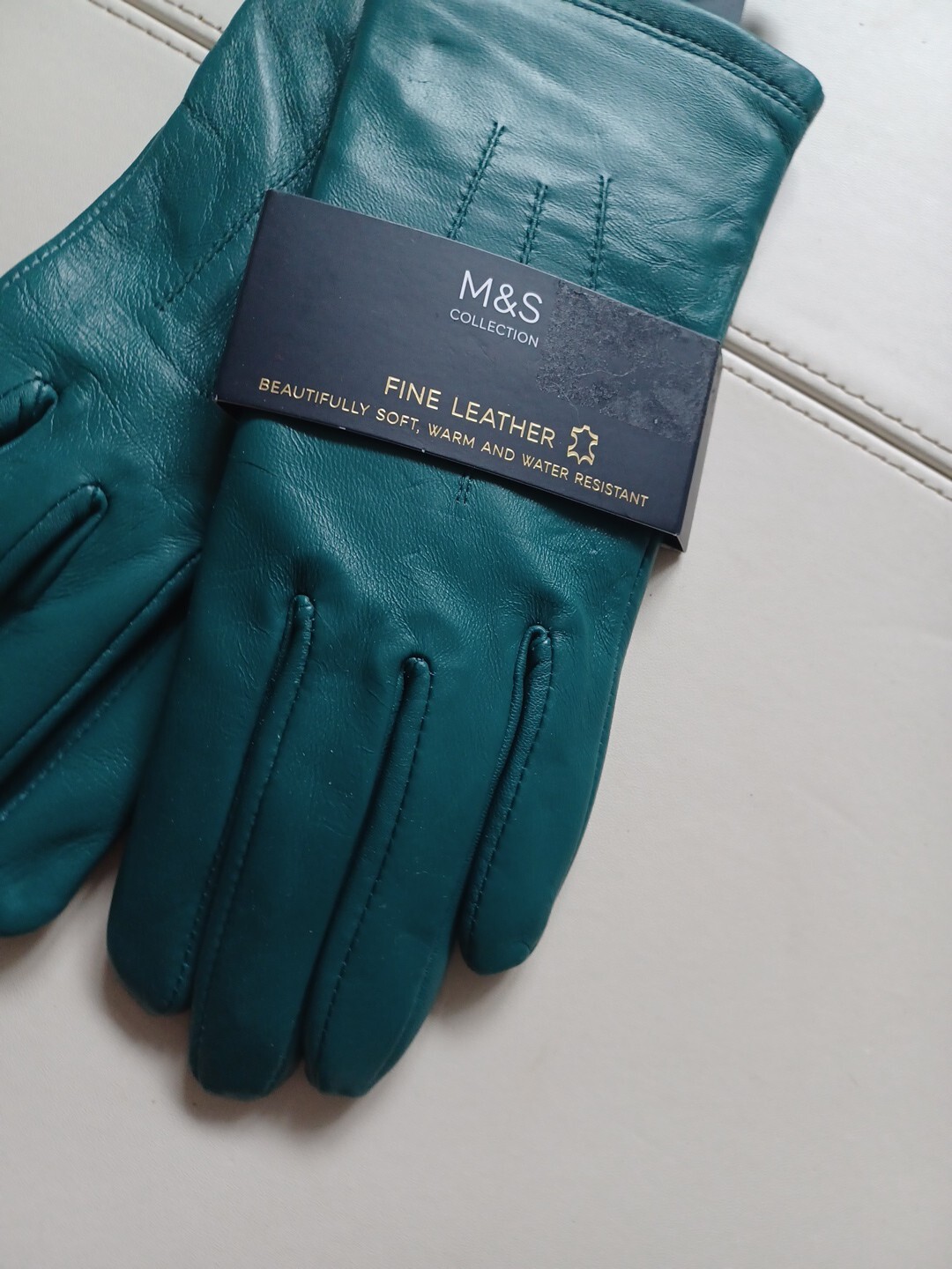 Marks And Spencer Fine Leather Ladies Gloves. Small. Petrol Green eBay