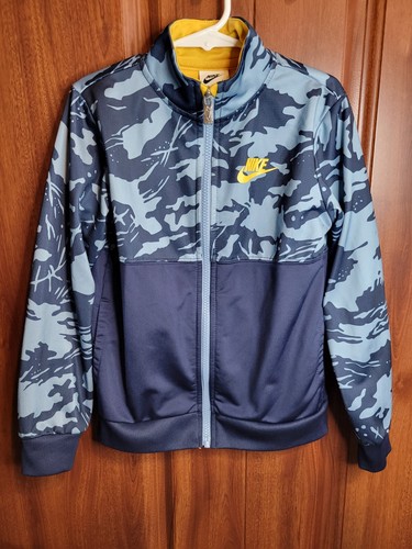 Nike Boys Size 7 Full Zip Blue Camo Track Jacket