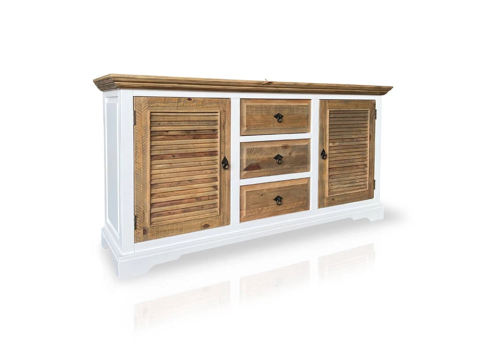 Sideboard Kommode Wohnzimmerschrank NOTTINGHAM I Recyceltes Altholz teilmassiv - Bild 1 von 4