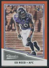 Ed Reed 2017 Panini Classics Timeless Tributes Orange Jersey Number 20/25