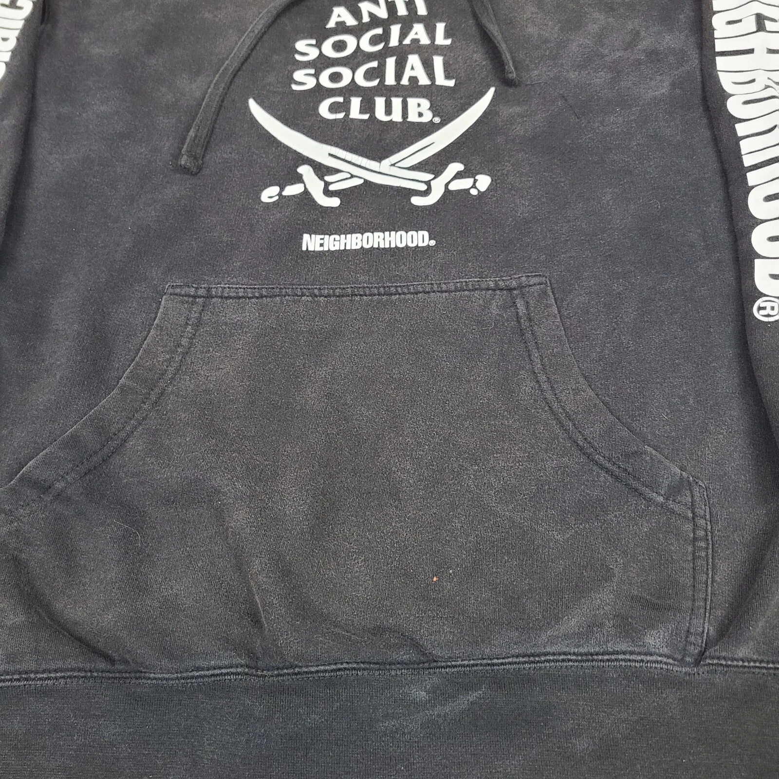 A BATHING APE (BAPE) Felpa nera con cappuccio Anti Social Social Club X Quartiere taglia M streetwear ASSC