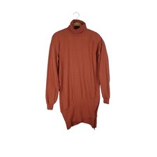 Young Fabulous & Broke Turtleneck Sweatshirt Dress Rust Faux Layered Womens S