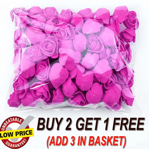 Bulk Foam Mini Rose Heads - 100 Or 500 Count For Wedding Decor, Centerpieces & Crafting (Red)