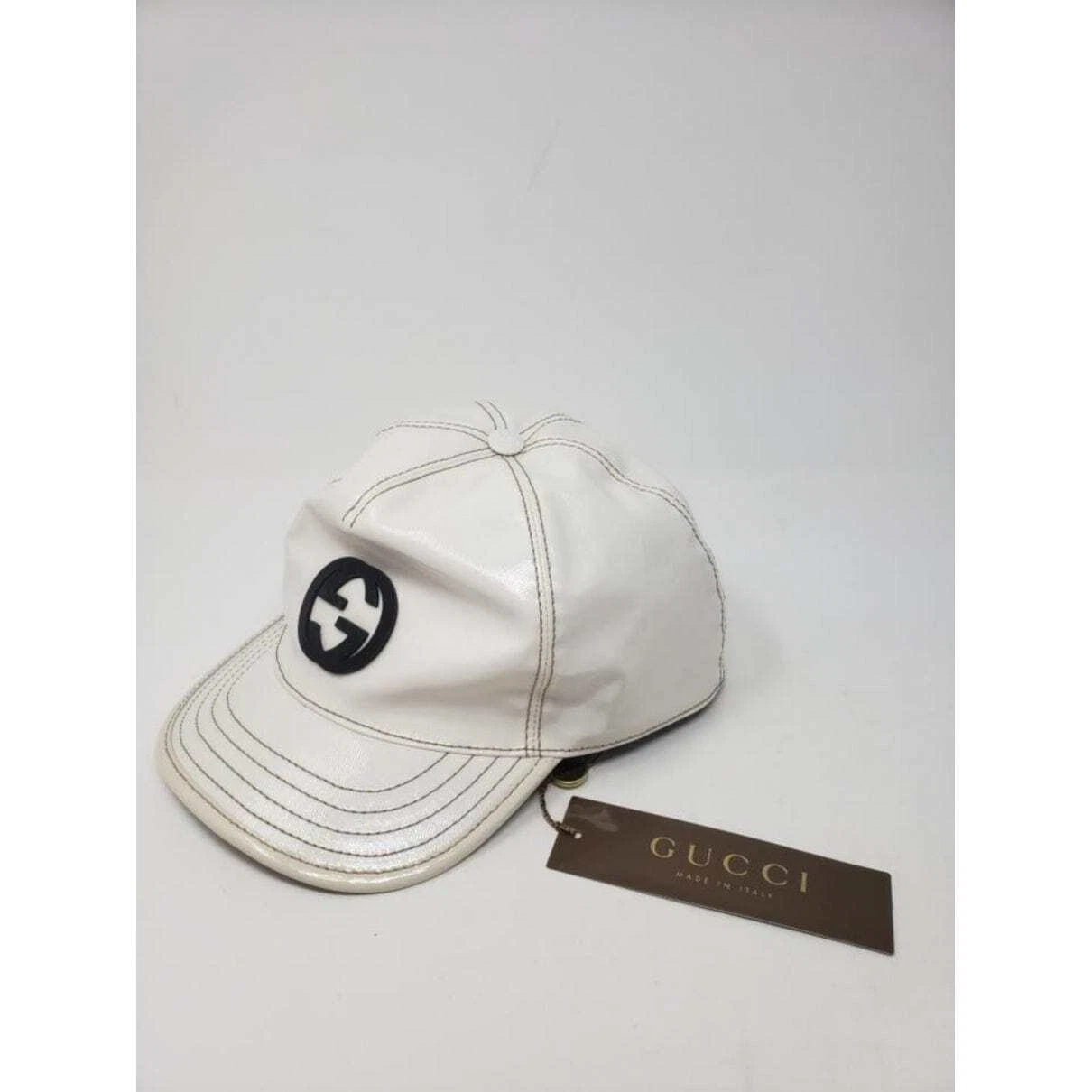 Cappellino da baseball Gucci bianco logo GG XL taglia lana