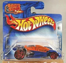 2004 Hot Wheels #187 Track Aces OPEN ROAD-STER Blue w/Red Pr5 Spokes Short Card