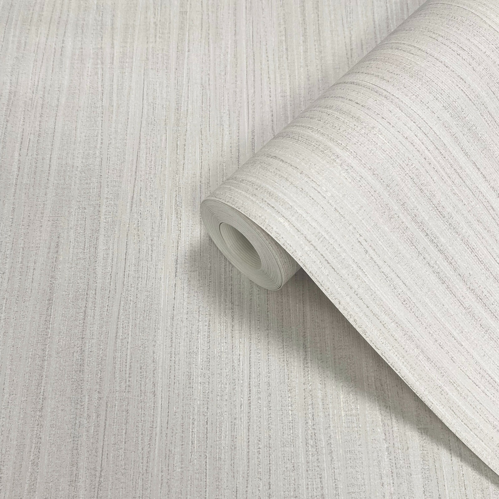 Plain Grey White Wallpaper Textured White Metallic Shimmer Stripe Living Room