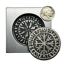 VIKING RUNIC COMPASS Vegvisir - Graphite Coin Mold