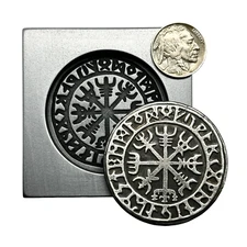 VIKING RUNIC COMPASS (Vegvisir) - Graphite Coin Mold