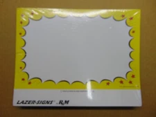 100 Blank 7" x 11" Yellow Border Business Retail Sale Sign Cards, Printable!