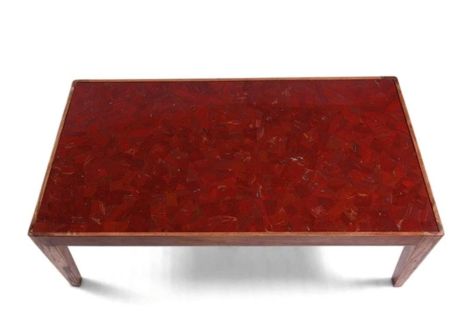 Rectangle Coffee Table Top Red Jasper Random Work Hallway Center Table for Hotel - Image 2 of 4